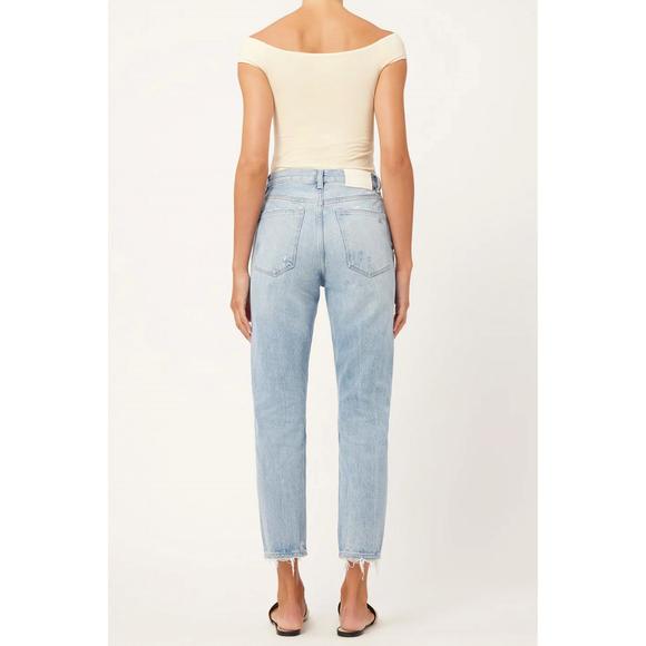NEW DL1961 - WOMEN'S lela slim ultra high rise jeans in light seaglass - Picture 3 of 5